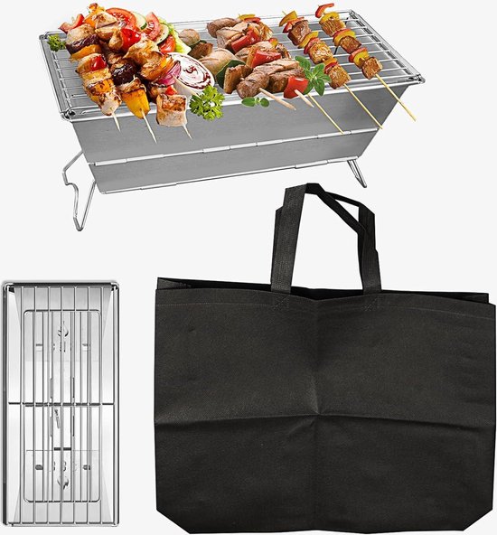 Roestvrijstalen houtskoolgrill, XXL houtskoolgrill, grote