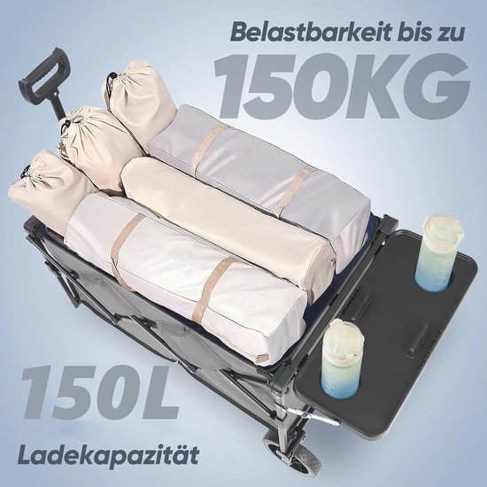 Opvouwbare Bolderkar met Tafelblad - 150L 150KG voor Stranduitstapjes van Sekey — afbeelding 2