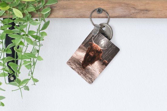 Porte-clés - Highlander écossais - Forêt - Vache - Animaux - Nature - Cadeaux - Plastique