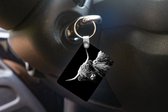 Sleutelhanger - Schotse Hooglander - Koe - Zwart - Wit - Dieren - Uitdeelcadeautjes - Plastic