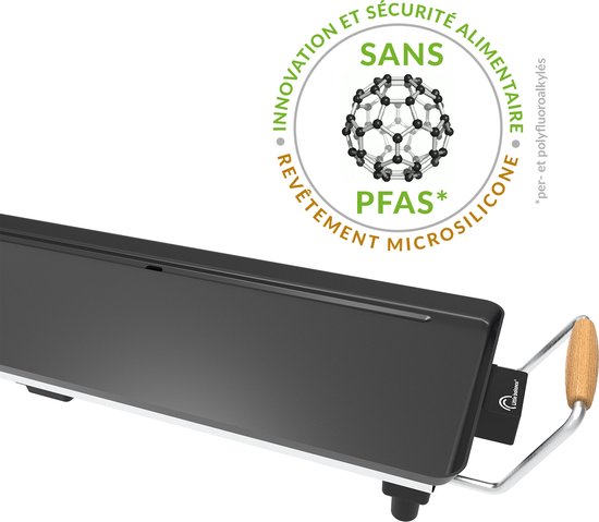 Little Balance 8741 - XL Teppanyaki bakplaat/grillplaat - 1800 Watt - 70 x 23 cm - PFAS vrij - 8 personen — afbeelding 4