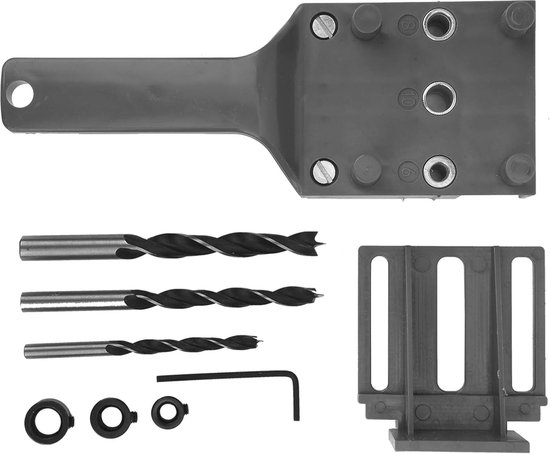 Zelfcentrerende Deuvelmal, Deuvelmal van Aluminiumlegering, Houtponslocator, 64 Mm Breed, Set met Boorgeleidingsbussen voor Nauwkeurig Boren, Geschikt voor Hou