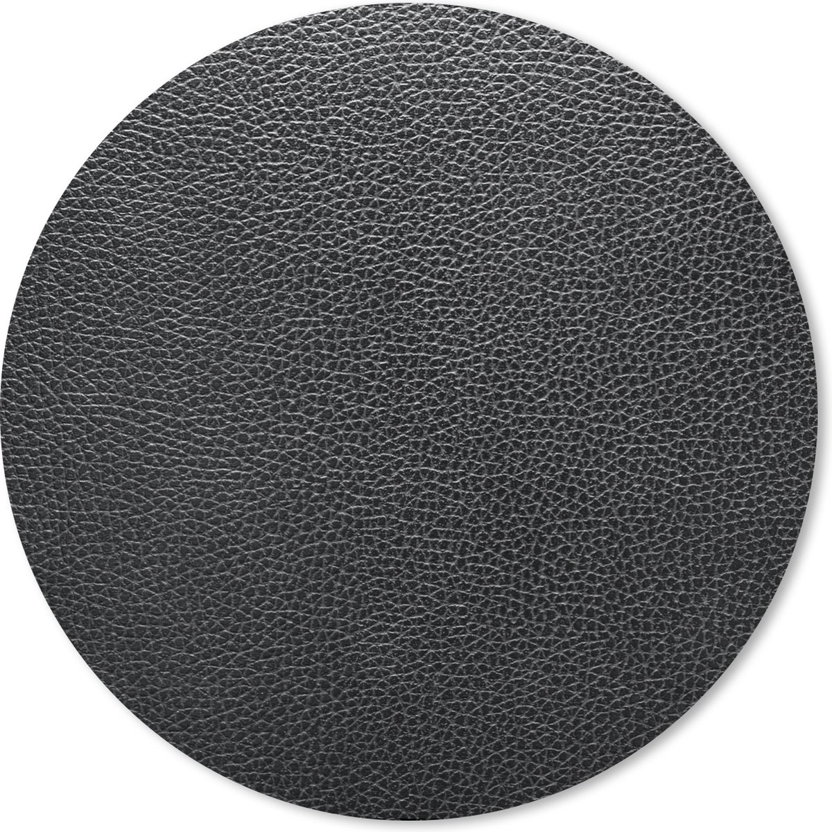 Muismat rond 20x20 cm - Mousepad Leer - Structuur - Zwart - Ronde muismatten