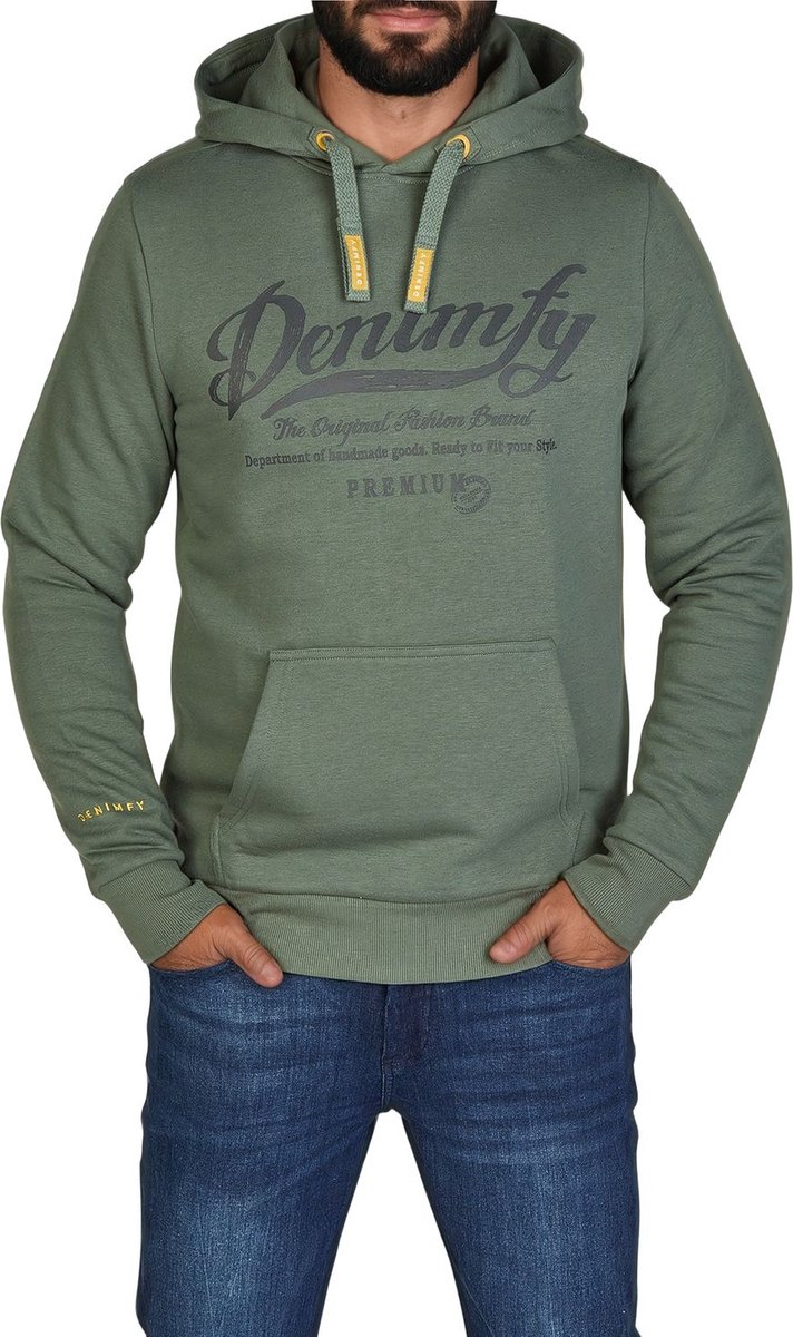 DENIMFY Heren Sweatshirt DFArno regular fit Groen 4XL Volwassenen
