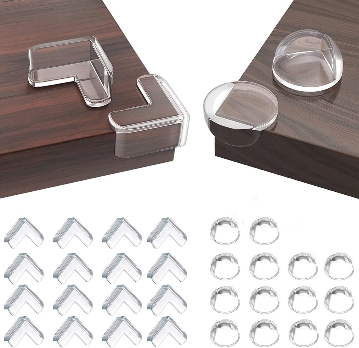 Image of 30 Stuks Zachte Siliconen Hoekbescherming - Zelfklevende Tafelrandbescherming voor Baby's