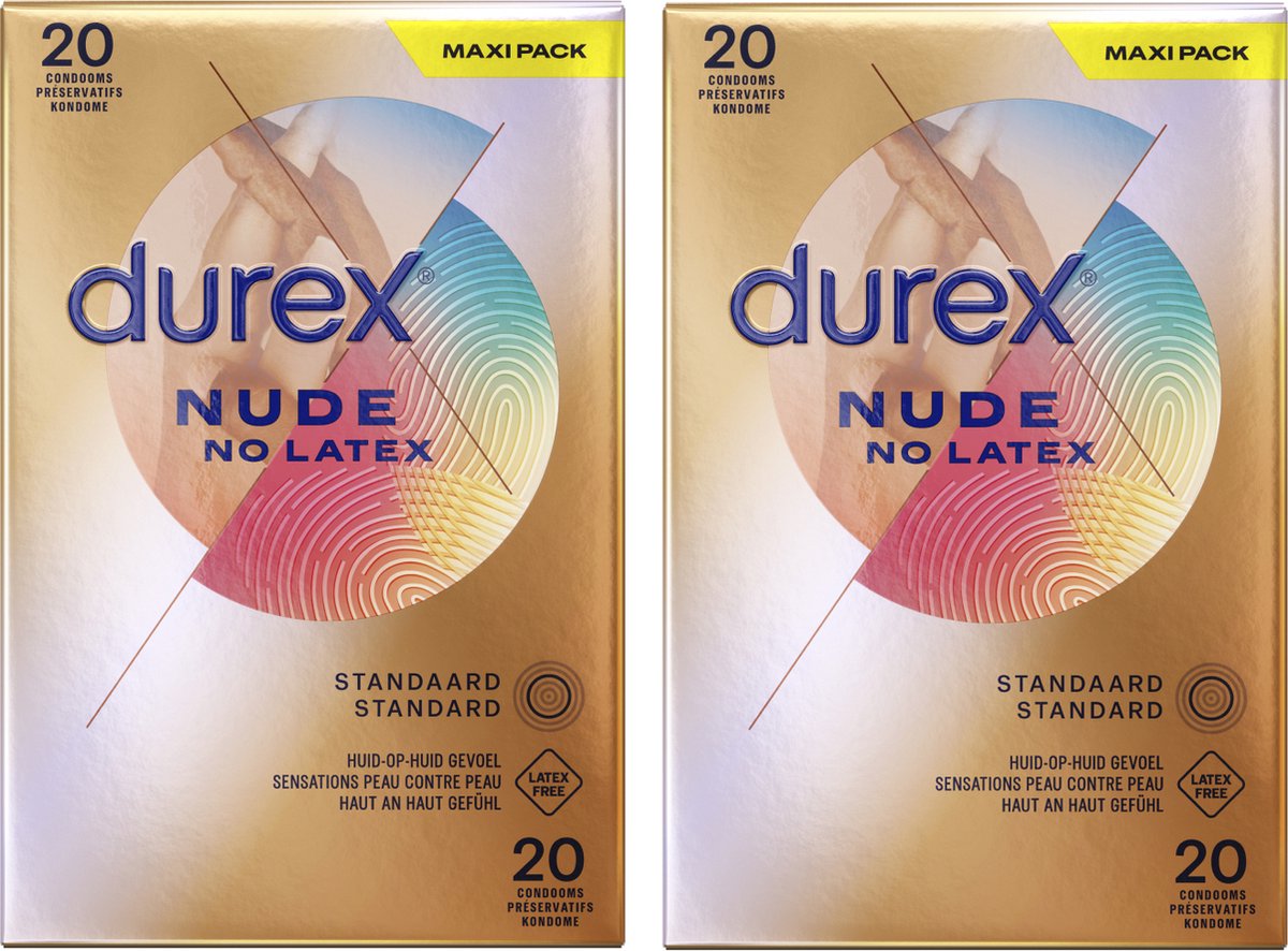 Bol.com Durex - Condooms - Nude - Latexvrij - 2x 20 stuks aanbieding