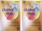 Bol.com Durex - Condooms - Nude - Latexvrij - 2x 20 stuks aanbieding