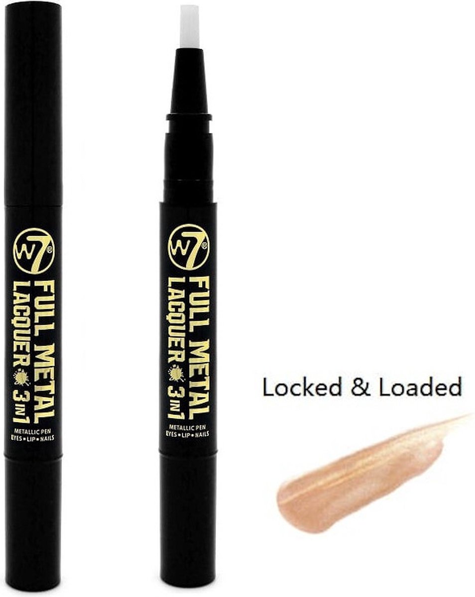 Goedkoopste W7 Full Metal Lacquer Metallic Pen Eyes-Lips-Nails - Locked & Loaded