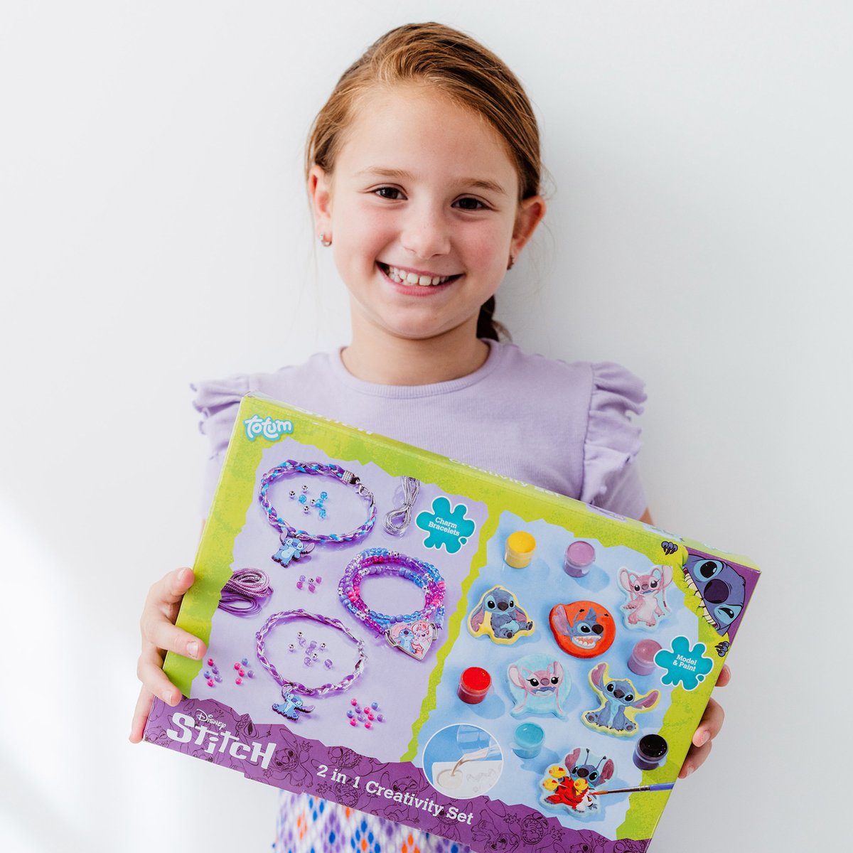 Disney Stitch Totum 2 in 1 knutselset armbandjes maken en gips gieten en schilderen - cadeautip knutselen creatief speelgoed meisjes en jongens Lilo & Stitch — afbeelding 5