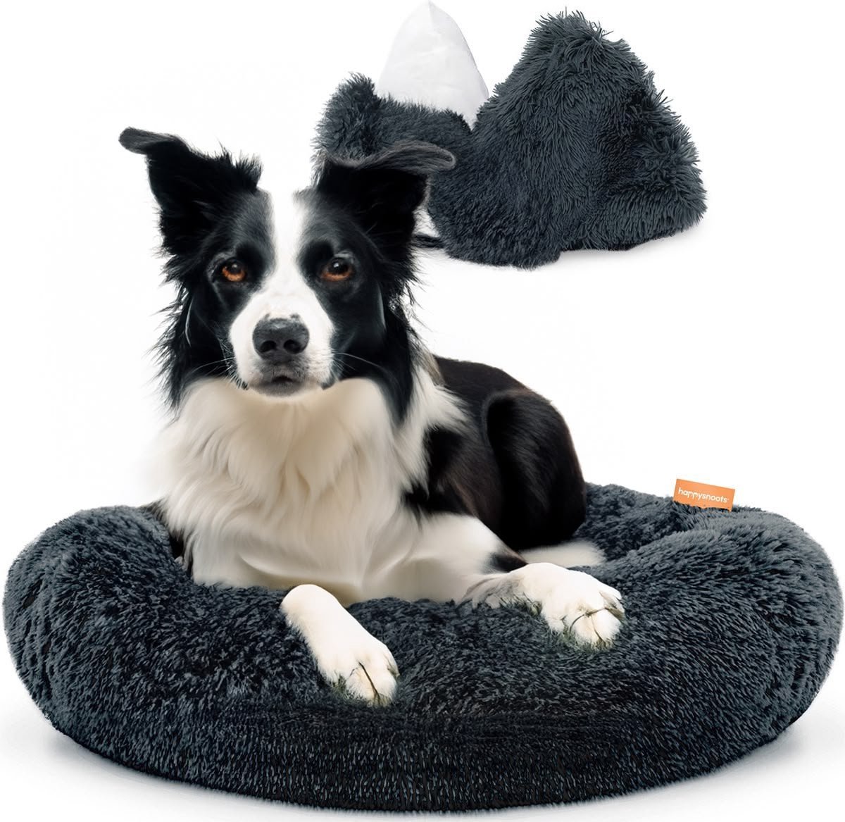 Bol.com Happysnoots Donut Hondenmand 80cm - Grijs Hondenbed - Dog Bed - Hondenkussen Wasbaar aanbieding