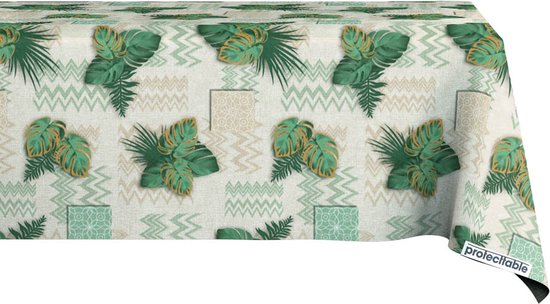 Nappe Tropicale Verte 140x100cm - Nappe Lavable - Plastique