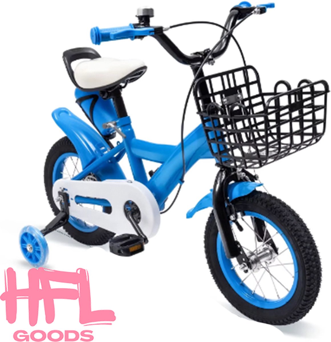 HFL Goods Fel Geel Peuterfietsje - Zijwielen - 12 inch /30,48 CM