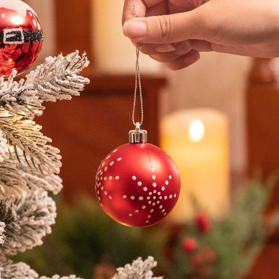 Kerst Hangende Bal Beschilderde Bal 6cm 24 STUKS voor Kerstversieringen Kerstboomversiering Deco kopen vanaf een prijs van 18