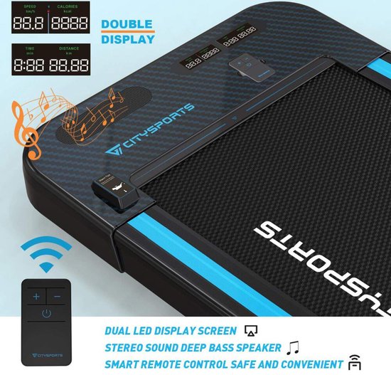 Tapis de course sous le bureau 2 en 1, tapis de course électrique pliable 2.5HP