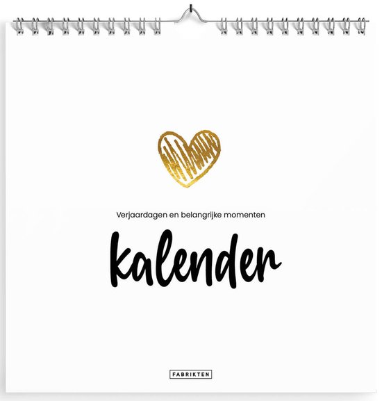 Foto: Fabrikten verjaardagskalender love hartjes 21x21cm minimalistisch