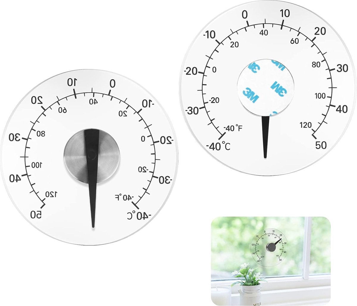 Waterdichte Raamthermometer voor Buiten - Temperatuurweergave van -40 tot +120 Graden Fahrenheit