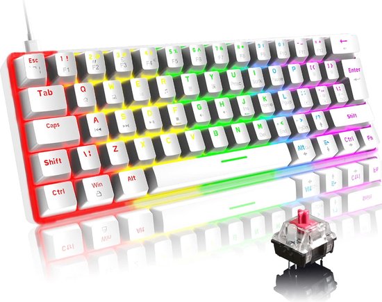 Compact Mechanisch Gaming-Toetsenbord met 62 Toetsen en RGB