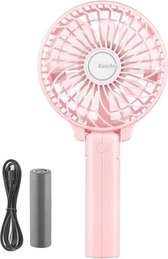 Draagbare mini-USB-ventilator, stil, kleine ventilator met accu, draagbare hanging nek, sportventilator, elektrische batterij, 5 V, schattige ventilatorventilator zonder rotorbladen, 360 graden instelbaar (wit