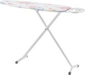 Bol.com Ovale ijzeren strijkplank standaard - klassiek design - 109 x 35 cm - wit bloempatroon aanbieding