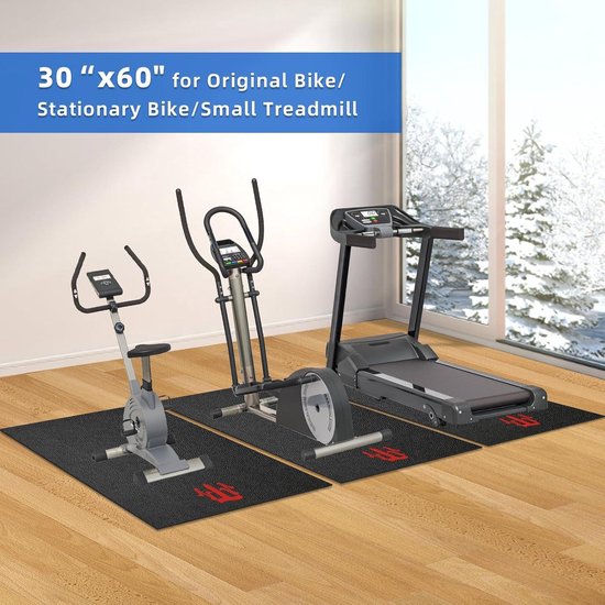 Hoge Dichtheid Oefenapparatuur Mat voor Gym Vloer - Compatibel met Peloton Original Bike - Houten Vloer & Tapijt Bescherming - 36x72x6mm - 30x60" van hoge — afbeelding 5