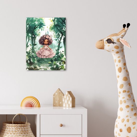 Poster 30x40 cm - Princesse - Fille - Kasteel - Contes de fées - Rose - Posters - Accessoires décoration chambre - Décoration murale chambre enfant - Décoration murale chambre bébé