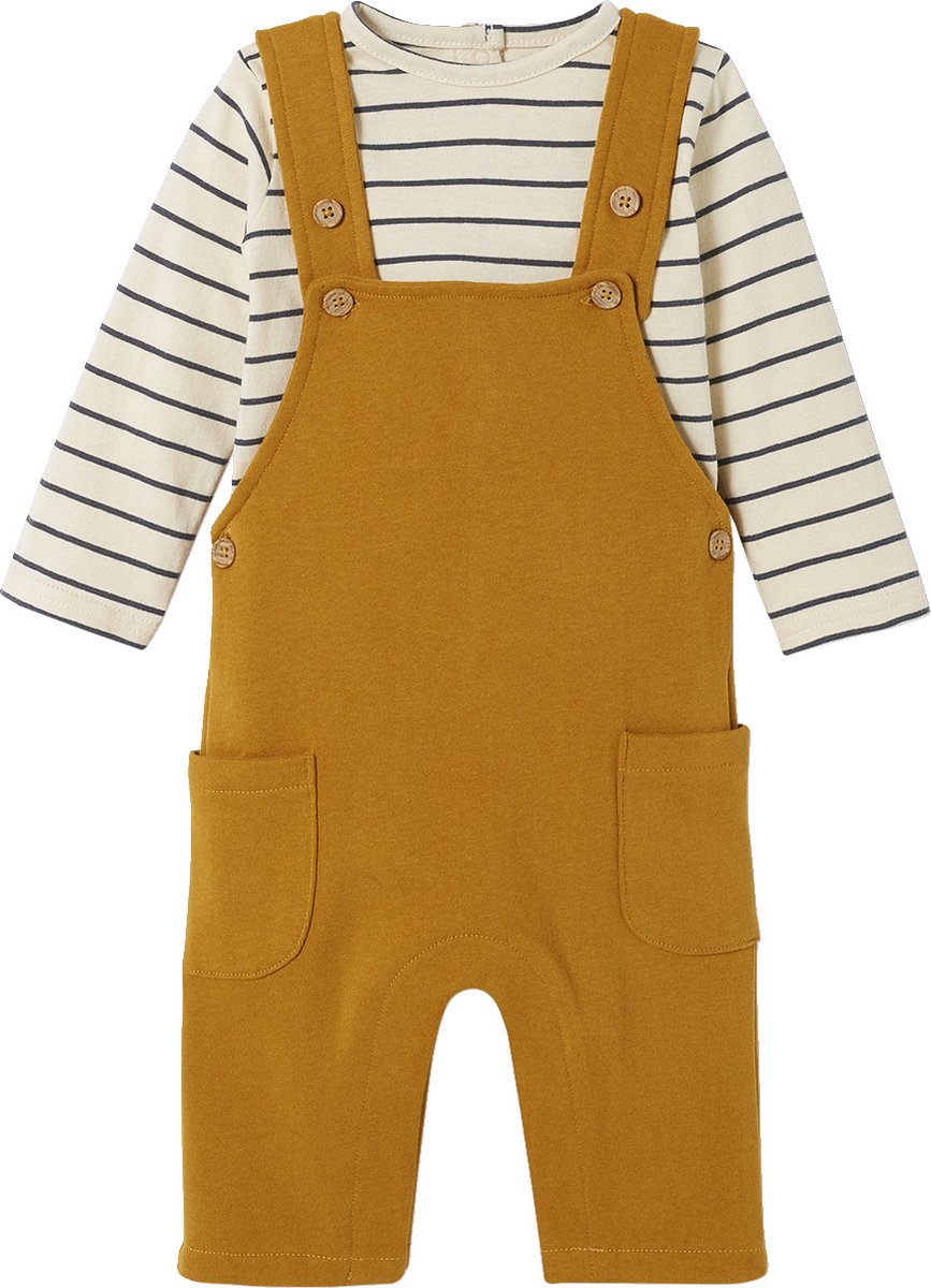 Vertbaudet Fleece babyset met T-shirt en tuinbroek