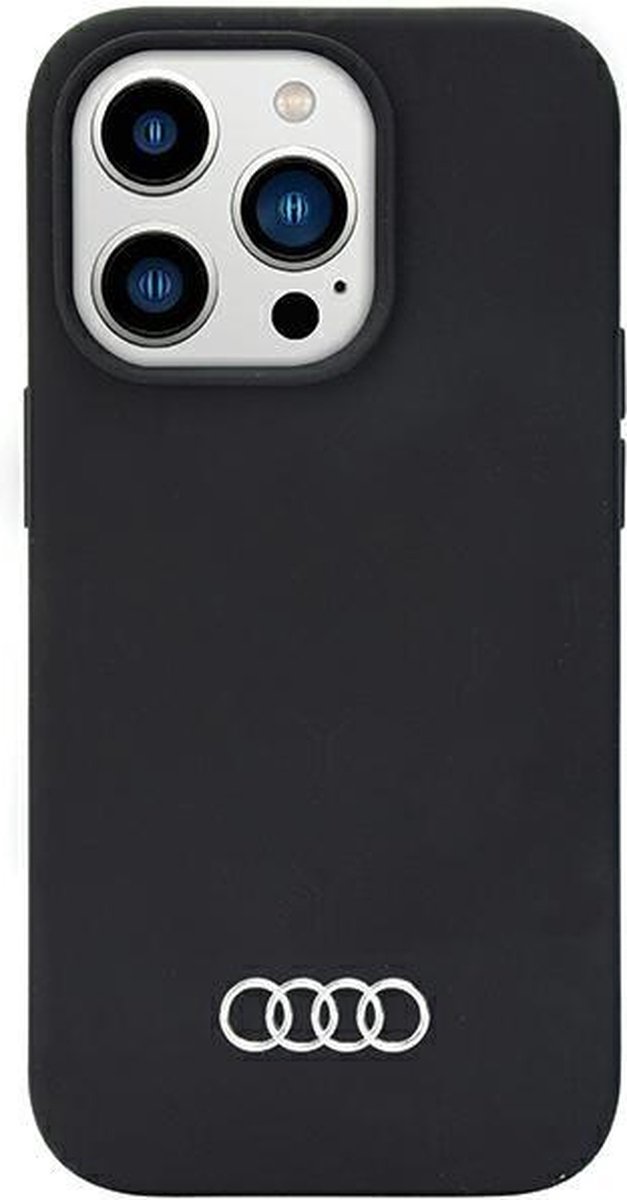 Audi Silicone Back Case - Geschikt voor Apple iPhone 14 Pro Max (6.7") - Zwart