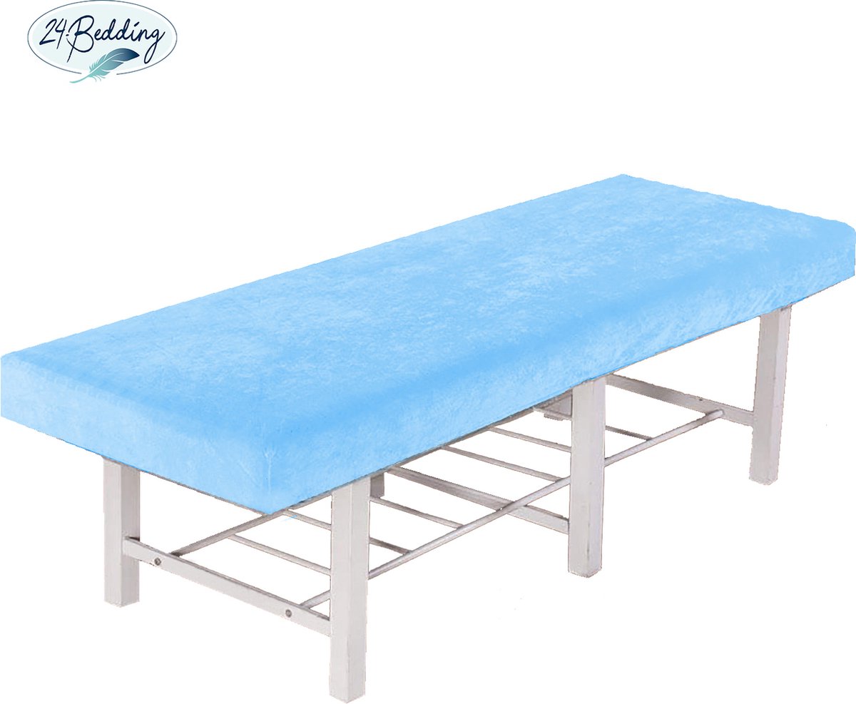 Goedkoopste 24-Bedding - Massagetafel Hoeslaken - Massagetafel hoeslaken Badstof - 70x200-210 cm Licht Blauw