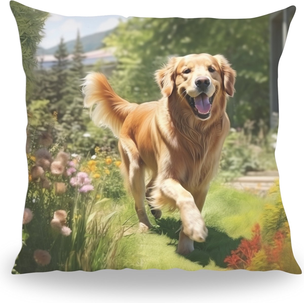 Kussen - Huisdier Portret - Golden Retriever 1 - 50 cm