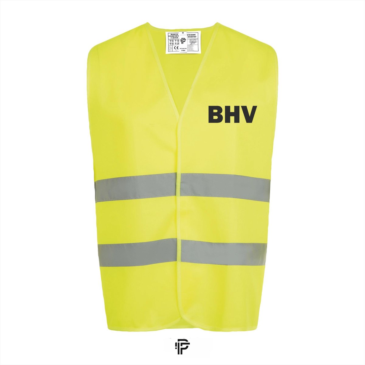 Veiligheidshesje BHV - Fluo Geel - Maat L - Tekst zwart - Veiligheidshesje voor Volwassenen – Veiligheidsvest - Gele Hesjes
