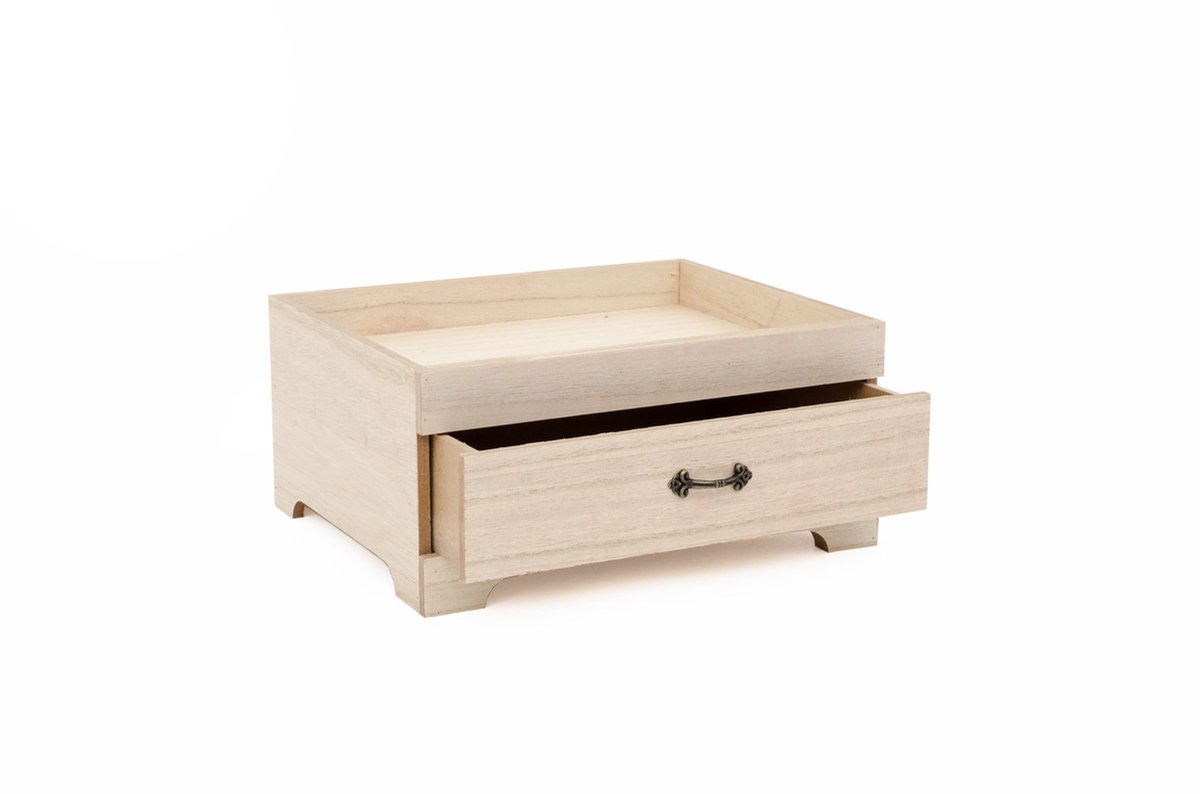 Hobbygroep houten ladekistje knutselbox 26x21x12 cm decoratie.