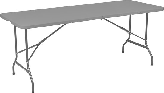 Perel Vouwtafel weerbestendige Klaptafel 180x70x74cm HDPE Wit