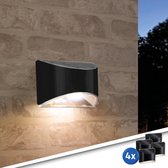 Bol.com Solar wandlamp buiten 'Quinn' - Voordeelset van 4 stuks - Down light - Tuinverlichting op zonne-energie geschikt voor sc... aanbieding