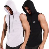 gilet homme - sweat à capuche homme - gilet capuche homme - 2 Pack Zwart/ Grijs - Taille XXL