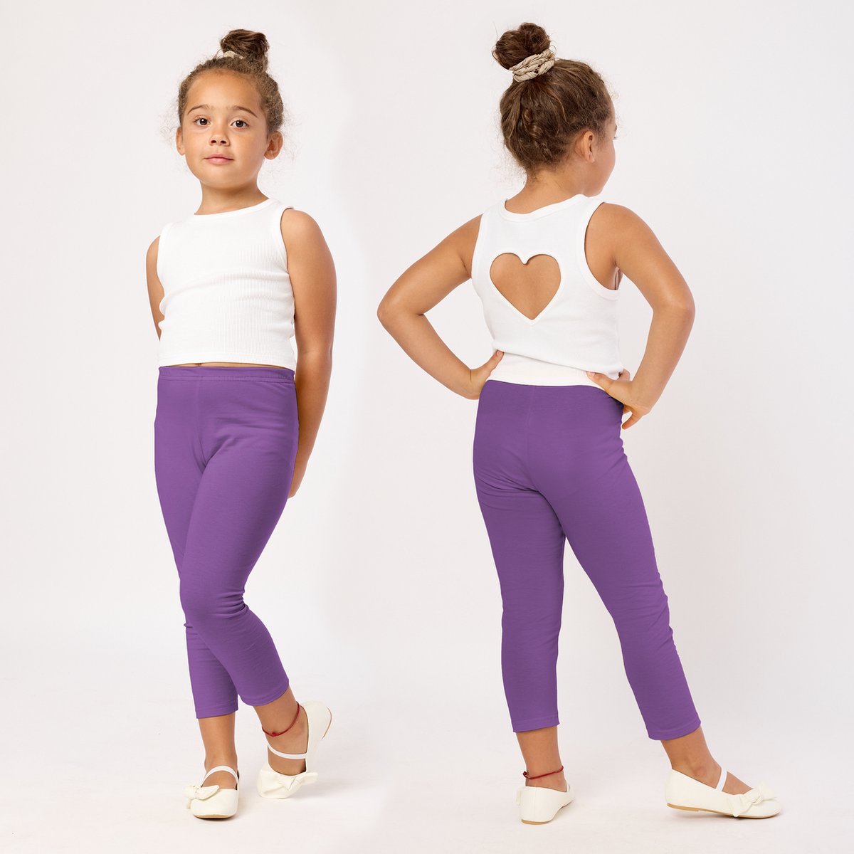 Merry Style MS-MS10-131-LE Meisjes Leggings - Sport - Vrijetijdsbroek - Lang- Viscose - Sporbroek - Yogabroek - Paars - 140