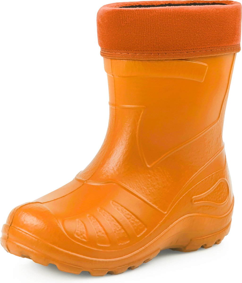 Ladeheid LA-KL-050 Kinder Regenlaarzen - Rubber - met Binnenschoen - EVA - Wasbare Binnenschoen - Oranje - 34