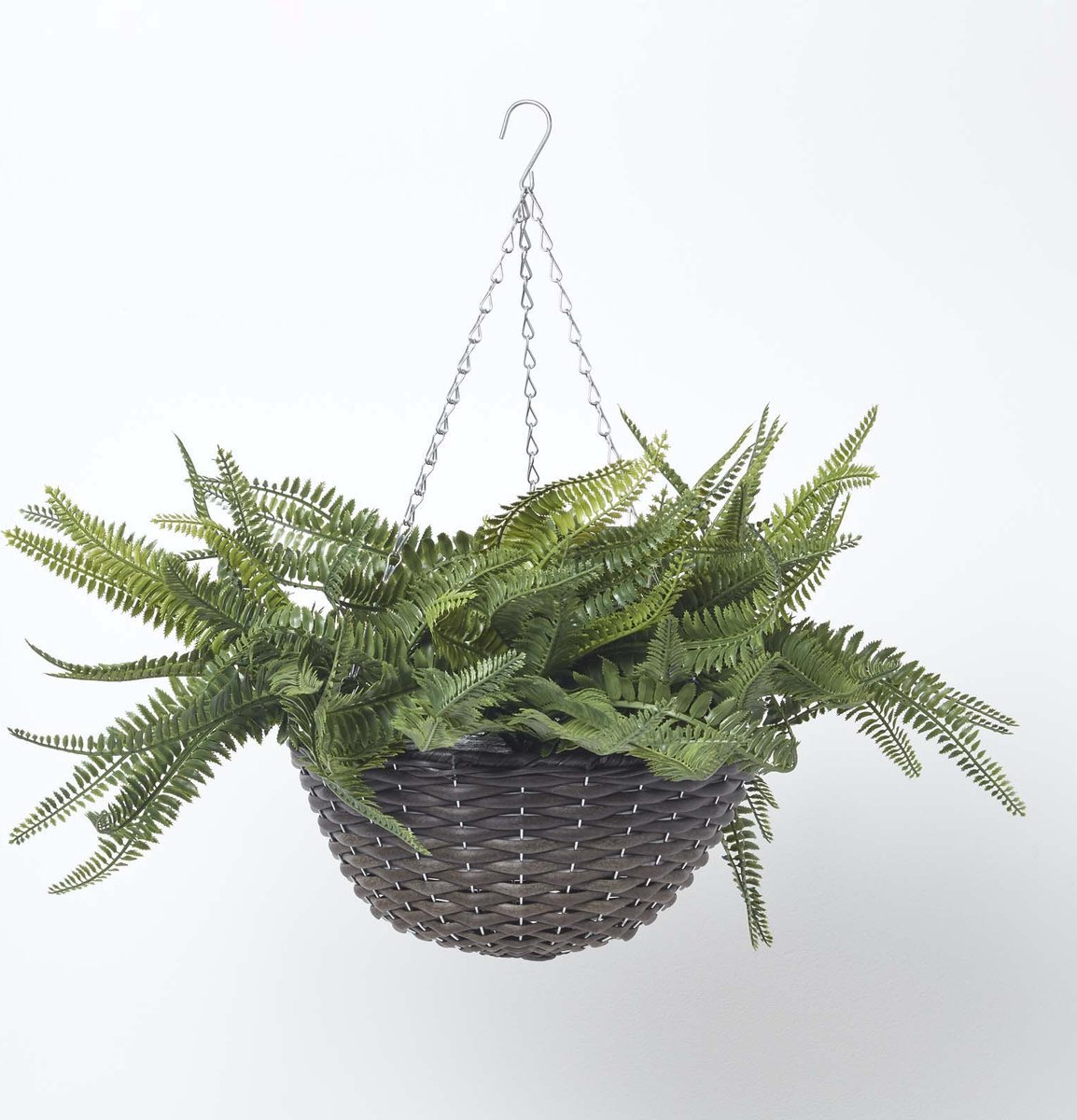 Homescapes Hangende kunstvaren Boston in een mand, 65 cm hoog Groen
