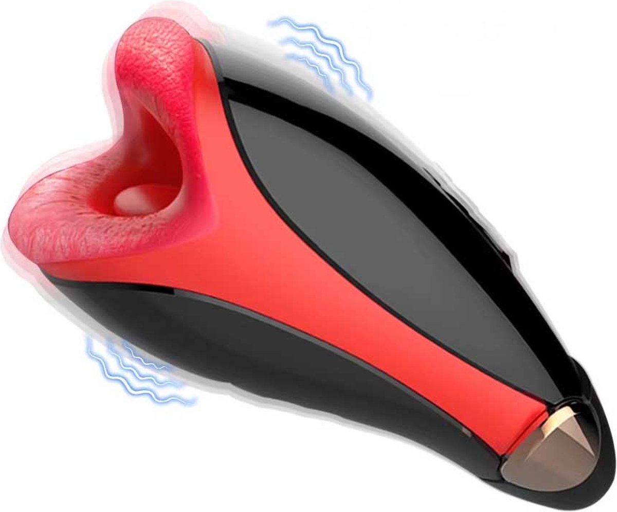 Goedkoopste Blowjob masturbator Premium Deluxe - Realistische pijpbeurt - 10 vibratiestanden - Mond en tong - Inclusief geluid - USB Oplaadbaar