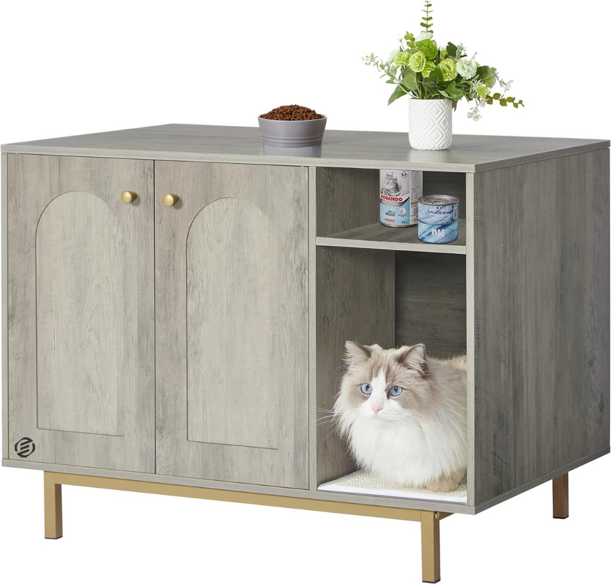 Equivera Kattenbak Ombouw – Kattenbak Kast – Kattenmeubel – Kattenkast – Kattenhuis – Kattenbak Container – Kattenbakkast – Kattenhuis Kattenbak – Kast Voor Kattenbak