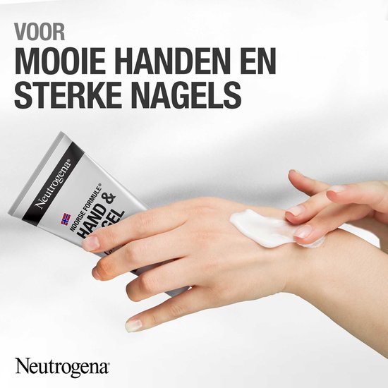 Neutrogena Hand & Nagel crème, wordt op een hand aangebracht.