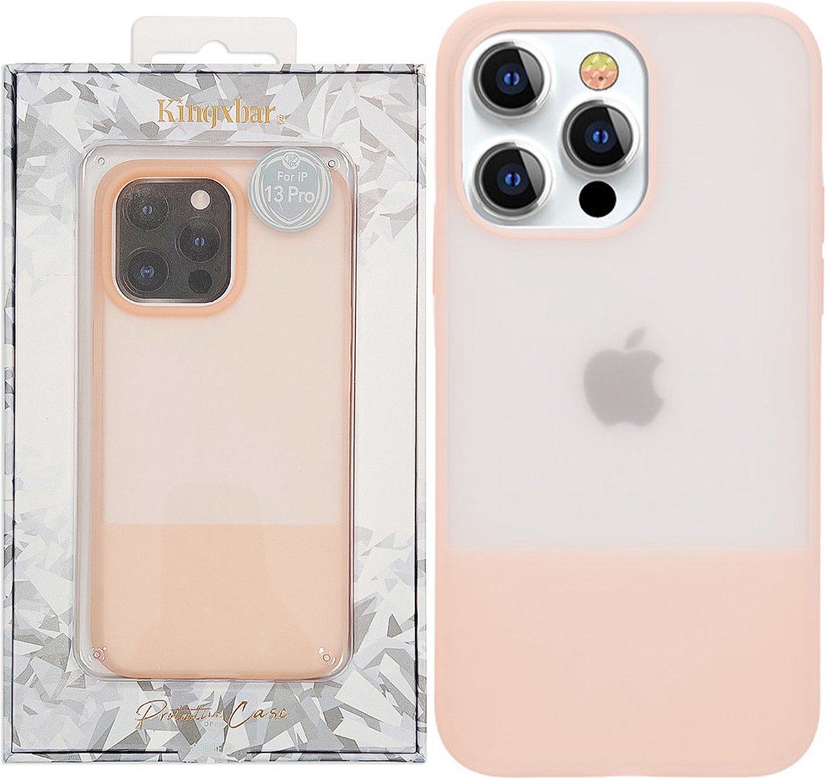 Kingxbar - Plain - Series hoesje voor iPhone - 13 - siliconen - hoesje - roze