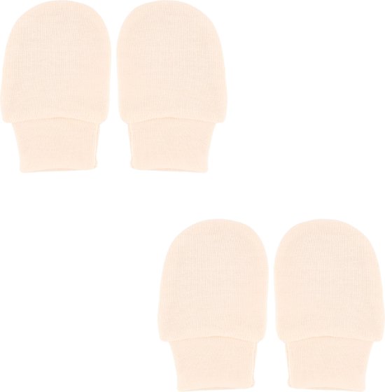 Jikkies® - Krabwantjes - Krabben - Anti Krabben - Newborn - 2 Paar - 0-6 maanden - Baby - Beige