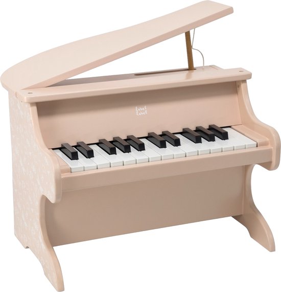 Label Label - Houten Piano - Roze - 15 Witte en 10 Zwarte Toetsen - Open Vouwbare Vleugel - Geschikt voor Kindjes vanaf 3 Jaar