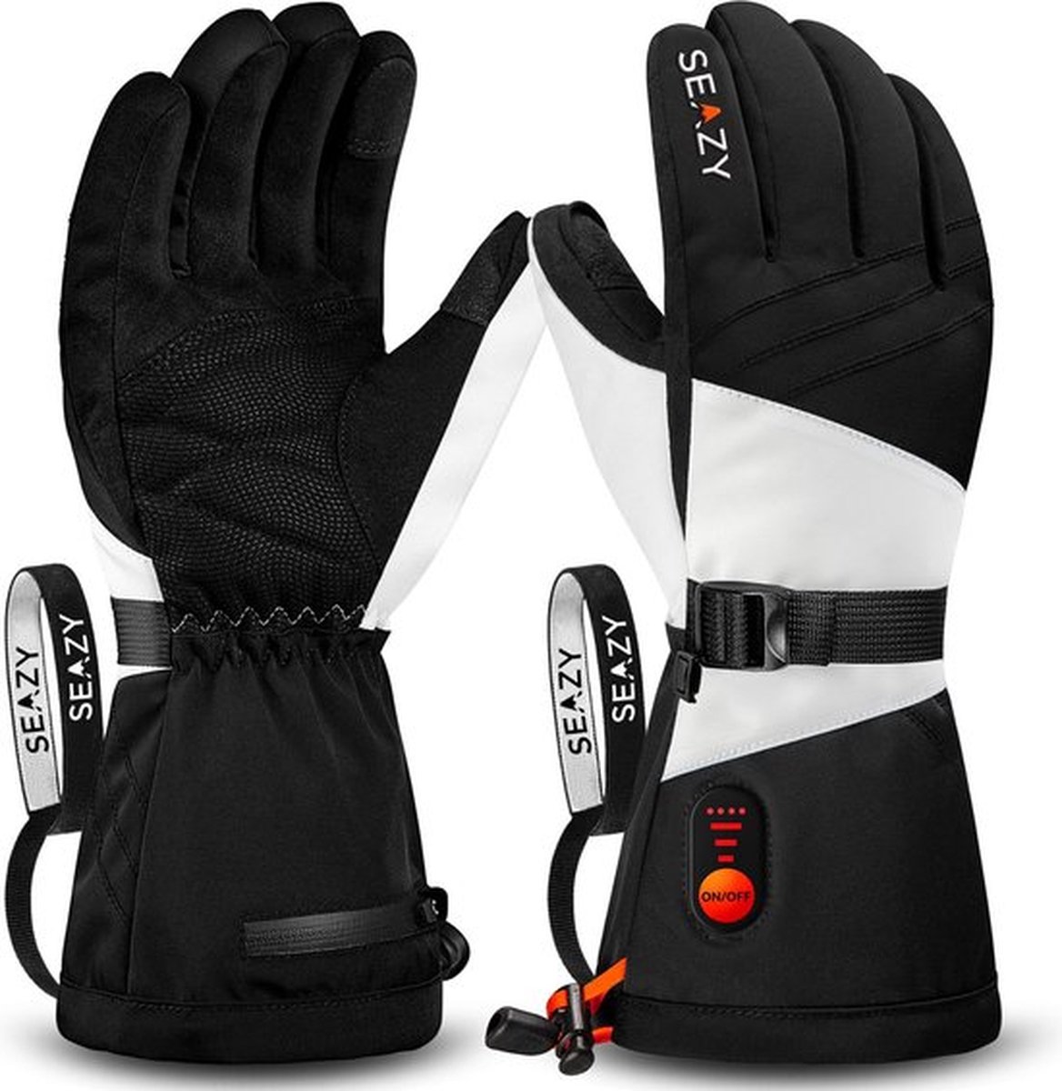 Seazy verwarmde handschoenen met oplaadbare accu - Winter - Wind & waterdicht met fluwelen voering - Touchscreen en anti-slip functionaliteit - Elektrische handschoenen - Dames/Heren - Maat XL