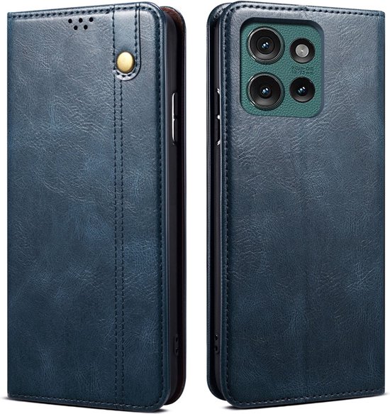 Coverup Case - Convient pour Motorola Edge 50 Neo Case - Coverup Premium Classic Book Case - Blauw