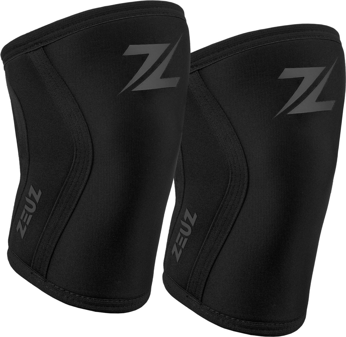 ZEUZ 2 Stuks Premium Knie Brace voor Fitness, CrossFit & Sporten – Knieband - Braces – 7 mm - Zwart - Maat XS