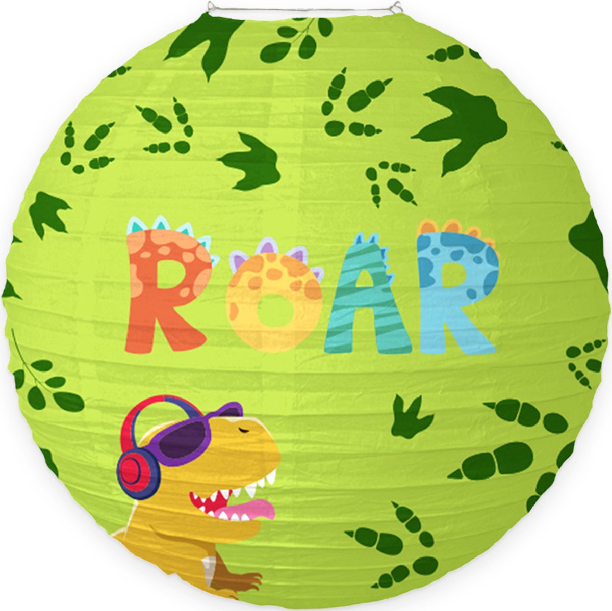 Lampion - Sint Maarten - Lampionstokje - Lichtje - Dino - Treklampion - Papier - Kind - Groen - Versiering - 1 Stuk