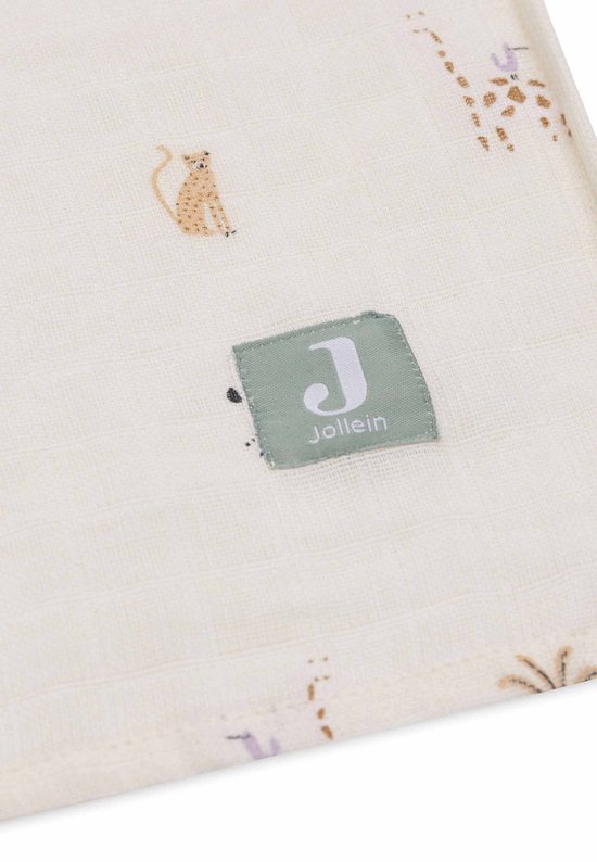 Jollein - Hydrofiele Doek Large 115x115cm - Inbakerdoek - Zacht Katoen - 2 Stuks - Jungle Jambo van Jollein — afbeelding 2
