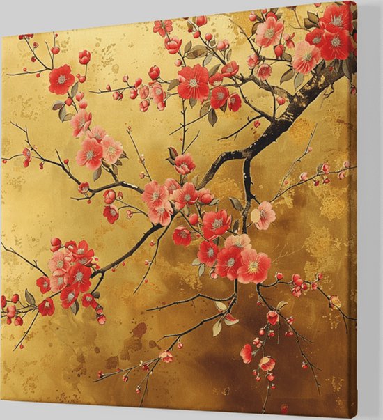 Peinture sur toile carrée - Fleurs - Fleur - 60x60x2 cm
