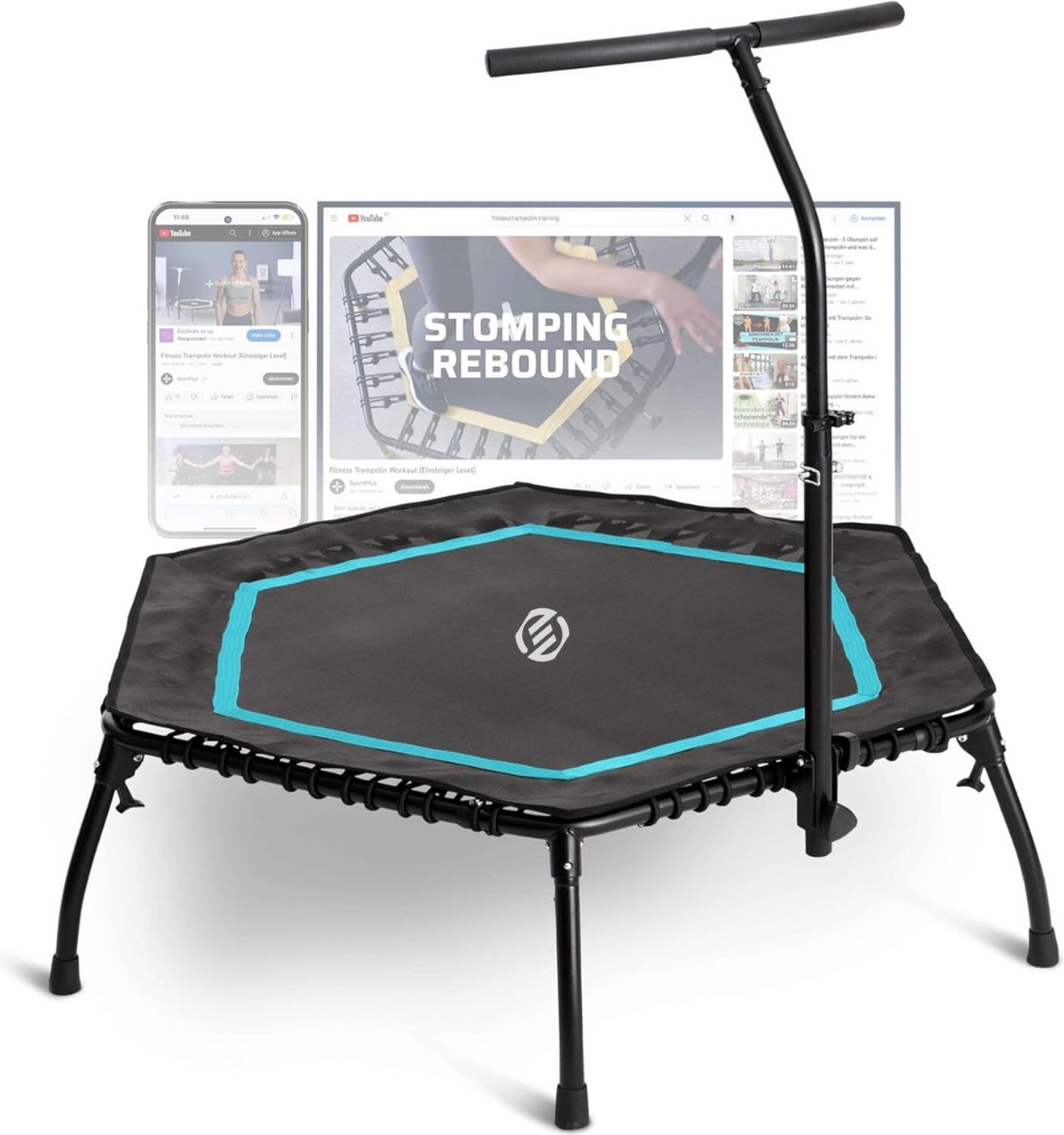 Equivera Rebounder Trampoline - Rebouncer - Mini Trampoline - Rebounder Training - Fitness Trampoline - Indoor